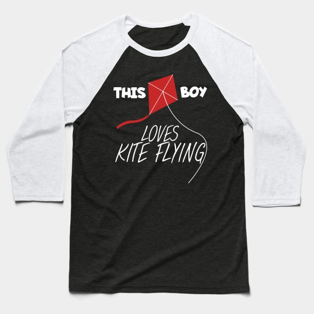 This boy loves kite flying Baseball T-Shirt by maxcode